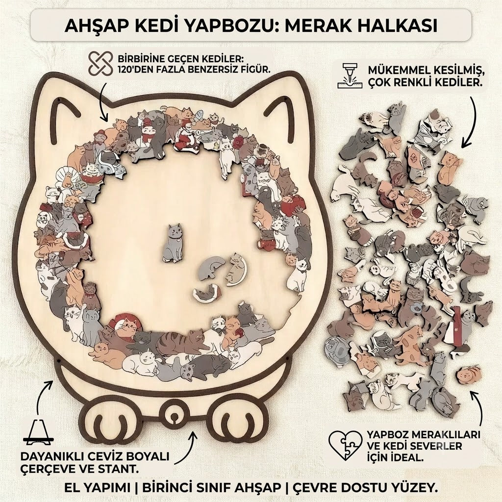 PatiPUZZLE ahşap kedi yapboz